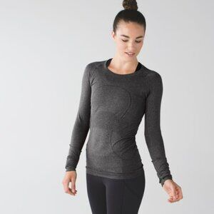 Lululemon Swiftly Tech Long Sleeve Crew, Dark Gray (Heathered Black), Size 12